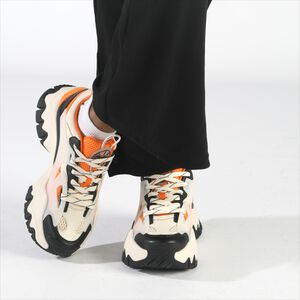 Trail Sneakers Low vegan, cream/orange/black  