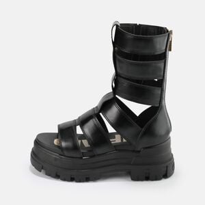 Aspha Zeus platform sandal vegan, black