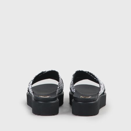 Javia Sandale cuir noir/blanc