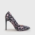 Roselle Pump Satin, leopard schwarz/pink