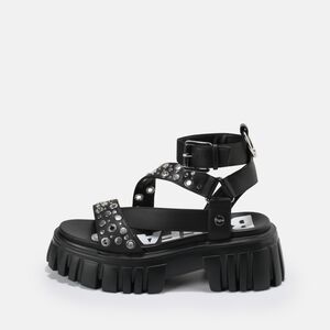 Lion Riv platform sandal vegan, black