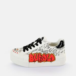 Paired Graffiti Sneakers Low vegan, white/black  