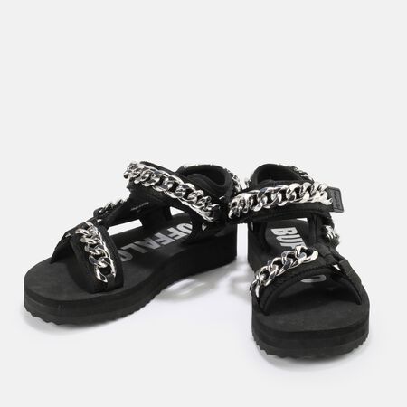 Sage Chain sandales à plateforme véganes, noir