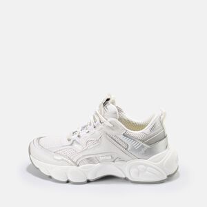 Cld Run Jog Sneaker vegan, white with silver