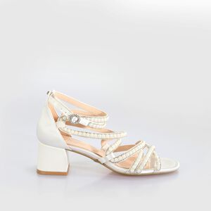 Lucy Shine Heeled Sandals, ivory  