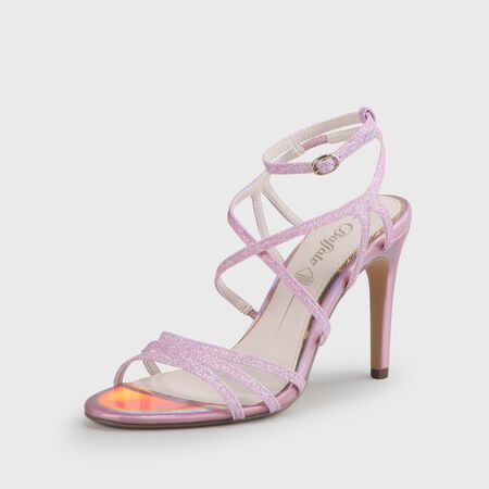 Ravyn vegan heeled sandals, glitter