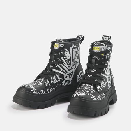 Buffalo VEGAN ASPHA MID - Platform ankle boots - black - Zalando
