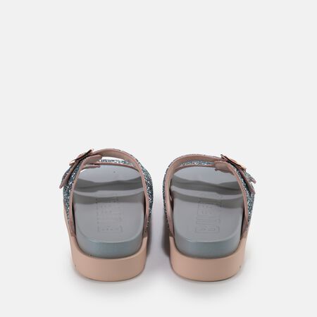Eve Glam sandales à plateforme véganes, argenté-aqua
