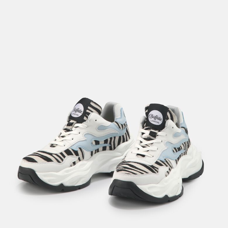 Eyza P Sneaker Low Calf Leather, zebra look