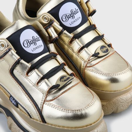 Classic Plateau-Sneaker aus Leder Gold