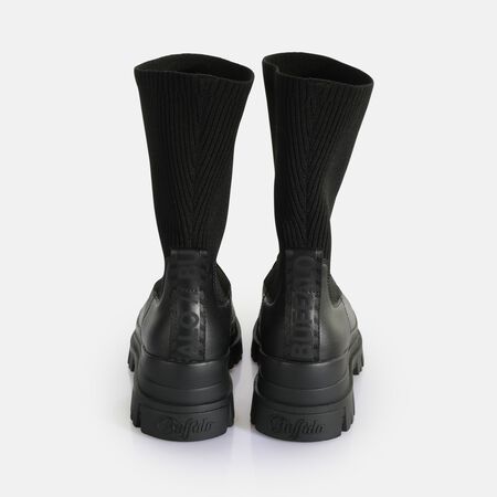 Aspha Sock Boot Short Bottes vegan, noir  
