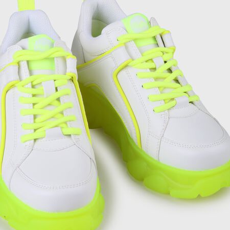 CLD Corin sneakers vegan, blanc/jaune fluo