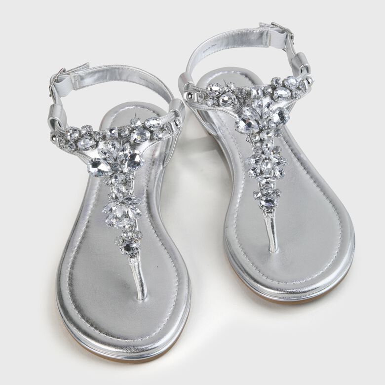 Rhonda vegan sandals, silver