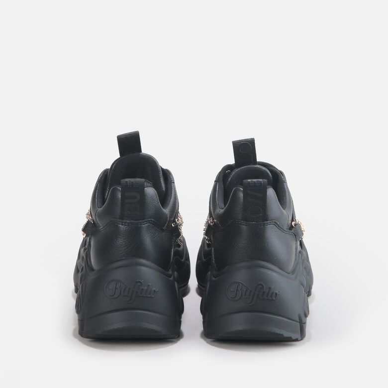 Binary Chain Trainer Low vegan, black with golden chain