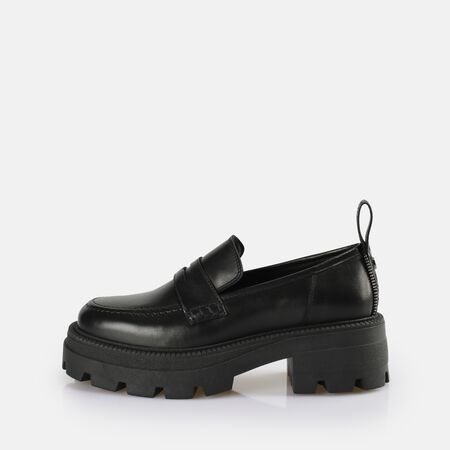 Square Loafer Chaussures basses, noir  