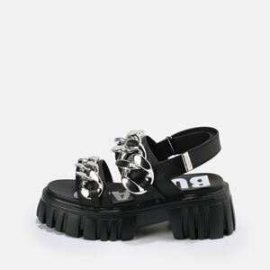 Lion Chain sandales à plateforme véganes, noir