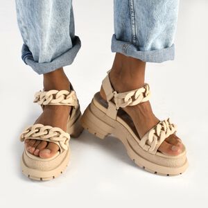 Rude Chain Platform Sandals vegan, cream  