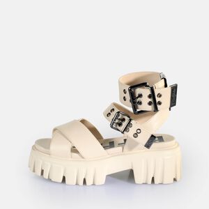 Lion Choker Platform Sandals vegan, cream  