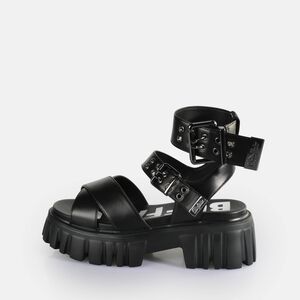 Lion Choker Platform Sandals vegan, black  