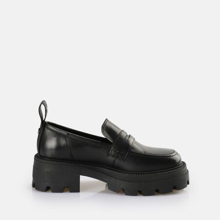 Square Loafer Chaussures basses, noir  