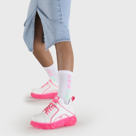 CLD Corin Sneakers vegan, blanc/rose fluo