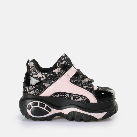 Classic Sneaker Low vegan, black pink lace  