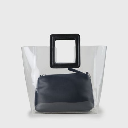 Harlow Handbag transparenter Kunststoff / Kunstleder schwarz