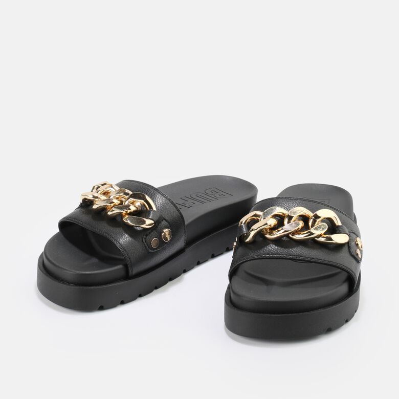 Eve Chain sandales à plateforme véganes, noir