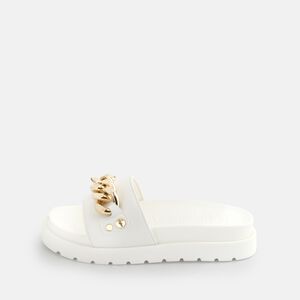 Eve Chain platform sandals vegan, white
