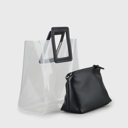 Harlow Handbag transparenter Kunststoff / Kunstleder schwarz