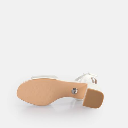 Beate Ankle-Strap Sandal, ivory