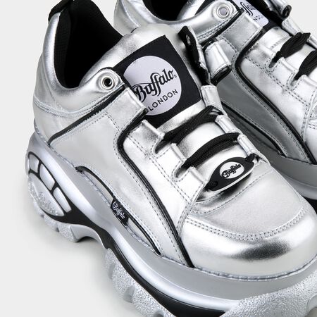 Classic Plateau-Sneaker aus Leder Silber