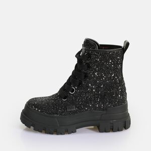Aspha Laceup HI Ankle-Boot vegan, schwarz glitter  