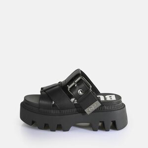 Flora Slide Platform Sandals vegan, black   